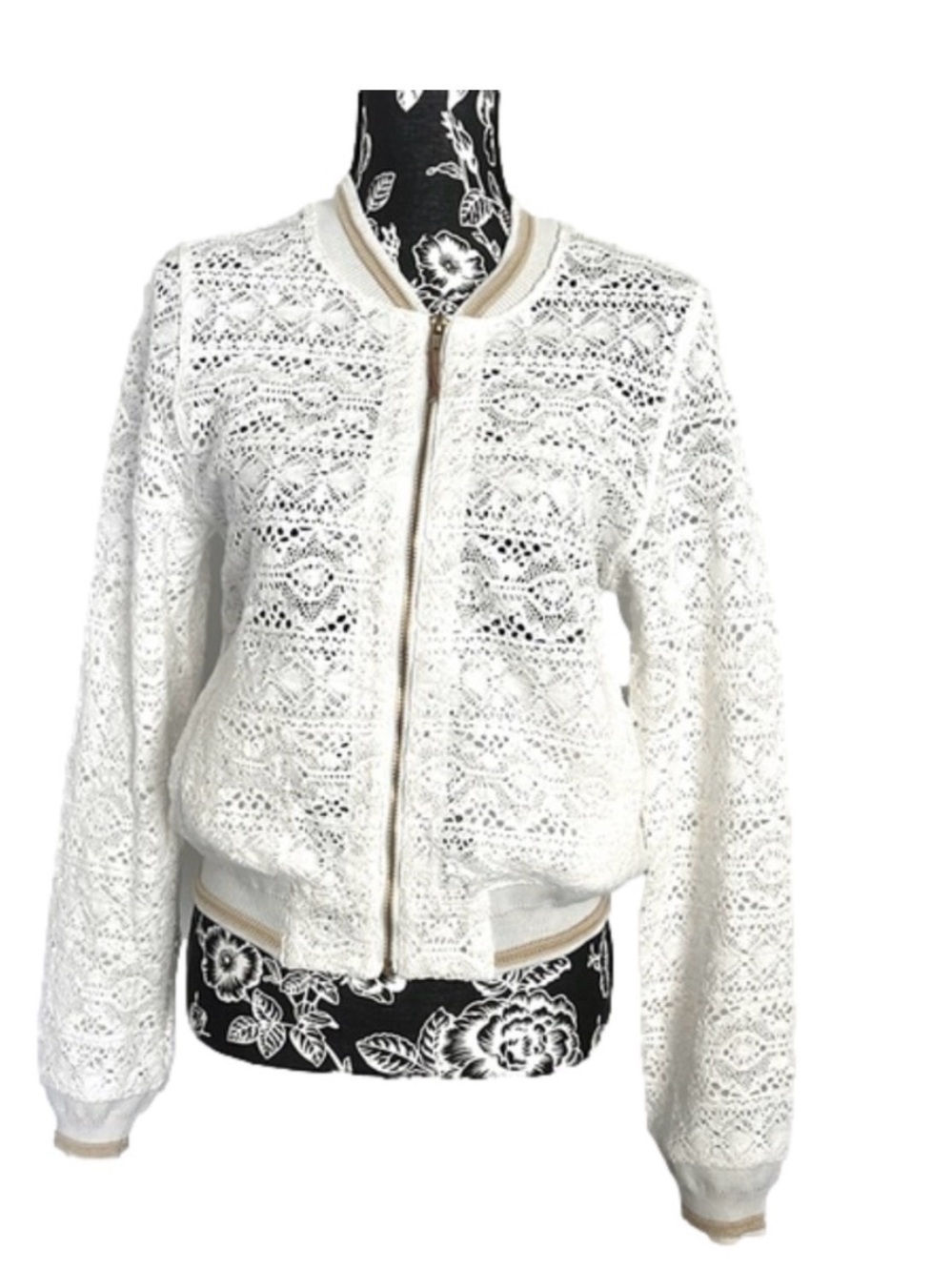 Chelsea & Theodore lace bomber jacket